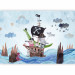 Photo Wallpaper Adventure at sea - painted pirate ship with animals for children 142717 additionalThumb 5