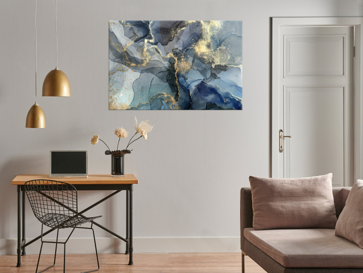 Canvas Playful Stream (1-piece) Wide - abstraction with a hint of gold 142817 additionalImage 3