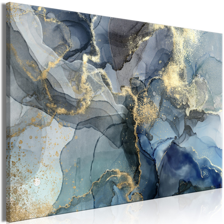 Canvas Playful Stream (1-piece) Wide - abstraction with a hint of gold 142817 additionalImage 2