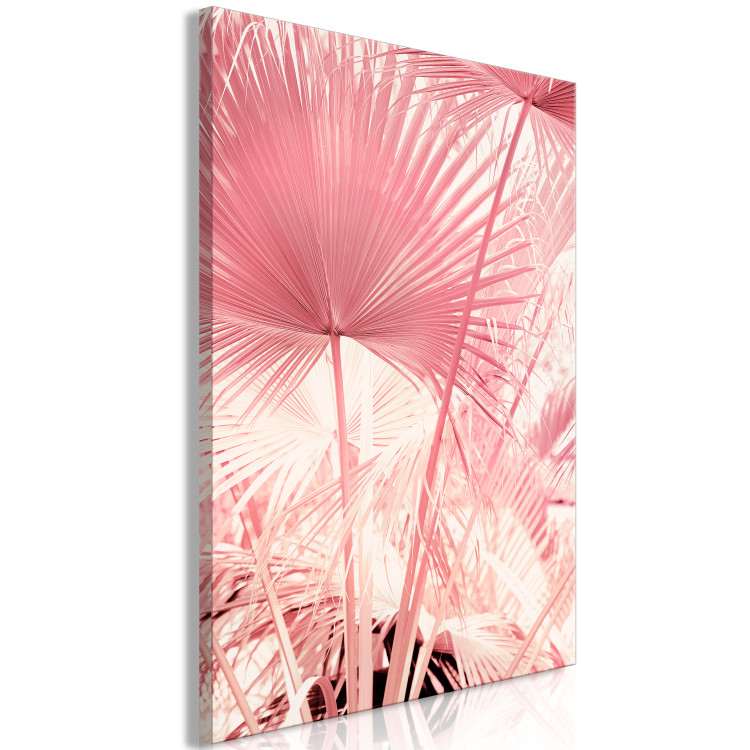 Canvas Art Print Summer Pink Palms (1-piece) - landscape with leaves in Miami Vibe style 144117 additionalImage 2