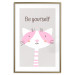 Wall Poster Be Yourself - Pink Cheerful Cat and a Motivating Slogan for Children 146617 additionalThumb 24