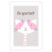 Wall Poster Be Yourself - Pink Cheerful Cat and a Motivating Slogan for Children 146617 additionalThumb 18