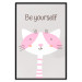 Wall Poster Be Yourself - Pink Cheerful Cat and a Motivating Slogan for Children 146617 additionalThumb 21