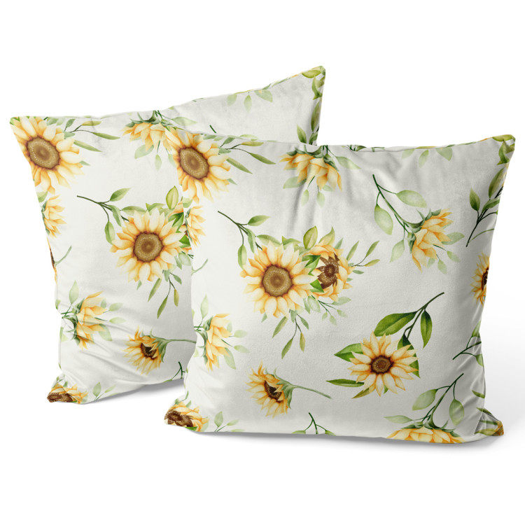 Decorative Velor Pillow Falling sunflowers - vintage style flower arrangement 147117 additionalImage 3