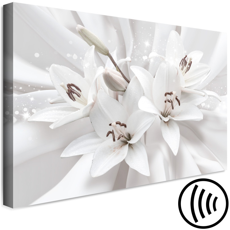 Canvas Art Print Lilies (1-piece) - white flowers arranged on a light decorative background 148817 additionalImage 6