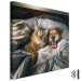 Canvas Print AI Golden Retriever Dog and Tabby Cat - Animals Resting in Comfortable Bedding - Square 150217 additionalThumb 8