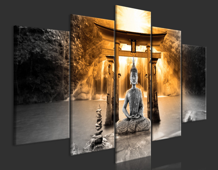 Acrylic print Buddha's Smile - Orange [Glass] 150617 additionalImage 6