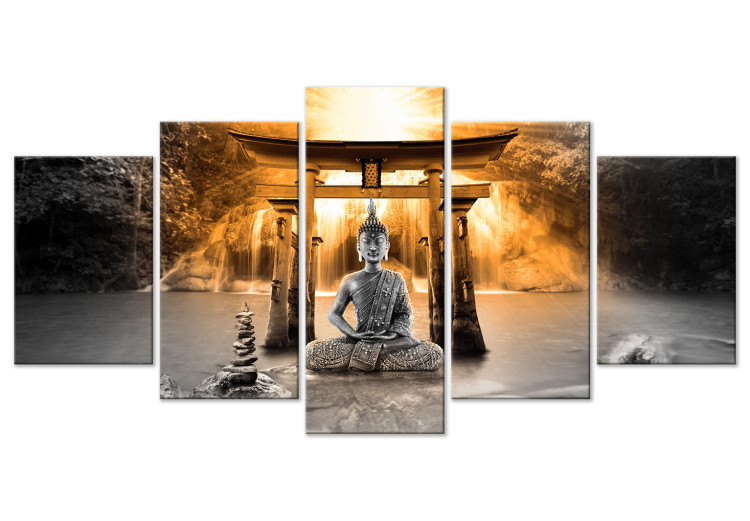 Acrylic print Buddha's Smile - Orange [Glass] 150617 additionalImage 2