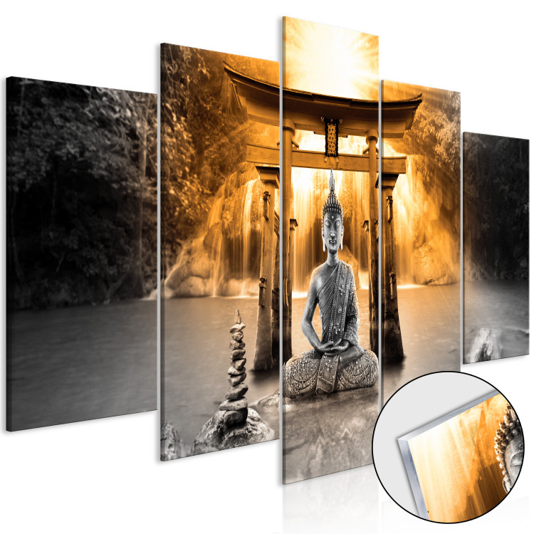 Acrylic print Buddha's Smile - Orange [Glass] 150617