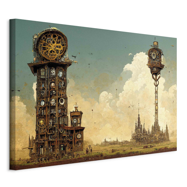 Large canvas print Vintage Clocks in the Desert - Surreal Brown Composition [Large Format] 151117 additionalImage 2