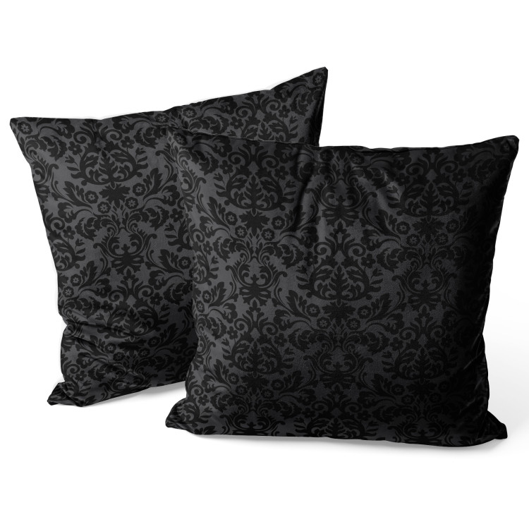 Decorative Velor Pillow Elegant Ornamentation - Black Composition With Symmetrical Pattern 151317 additionalImage 2