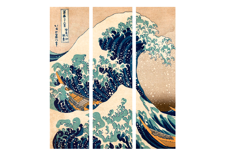 Folding Screen Hokusai: The Great Wave off Kanagawa (Reproduction) [Room Dividers] 151717 additionalImage 7
