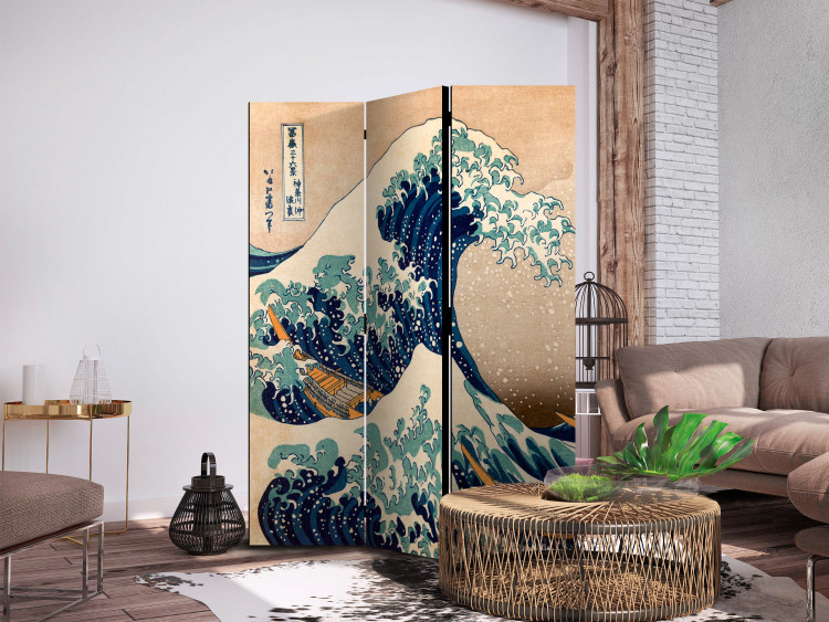 Folding Screen Hokusai: The Great Wave off Kanagawa (Reproduction) [Room Dividers] 151717 additionalImage 2