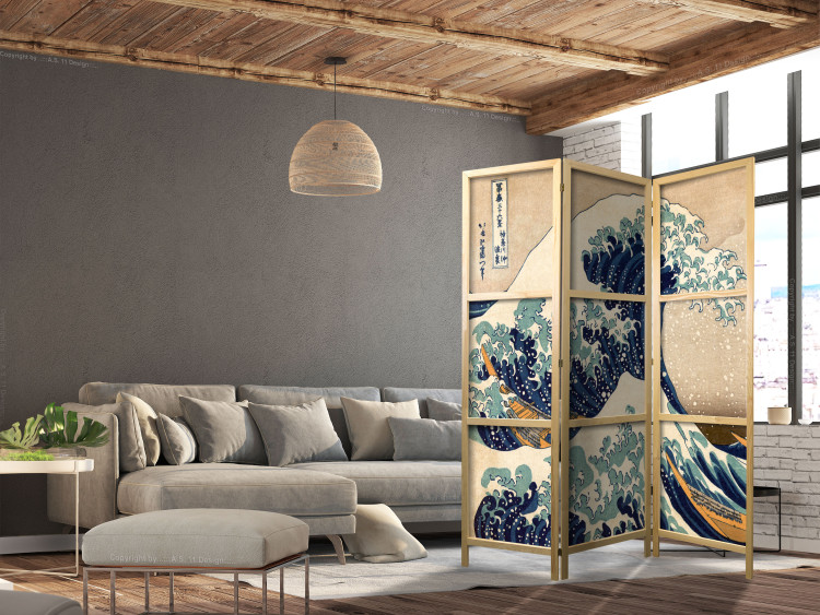 Folding Screen Hokusai: The Great Wave off Kanagawa (Reproduction) [Room Dividers] 151717 additionalImage 6