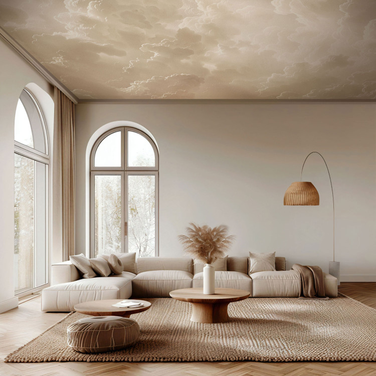 Wall Mural Beige Clouds - Sky With Clouds in Retro Sepia Tones 159917