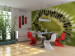 Wall Mural Fruit Flavours - Halved Interior of a Green Kiwi with Seeds 59817