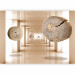 Photo Wallpaper Glass passage - beige columns and levitating wood in a corridor 63817 additionalThumb 5