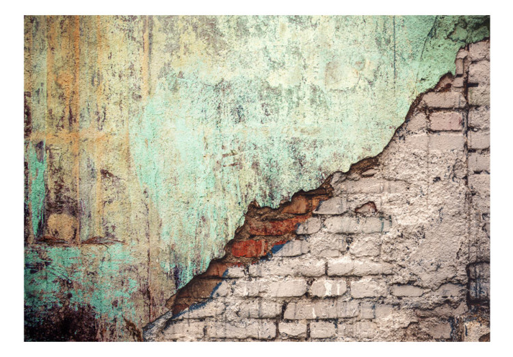 Wall Mural Stone disharmony - colourful background of combined brick and concrete texture 92917 additionalImage 1