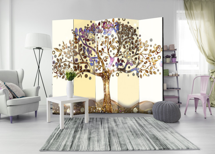 Room Separator Golden Tree II - artistic abstraction of a golden tree and leaves 95617 additionalImage 4