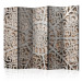 Room Separator Song of the Orient II - creative gray mandala on beige textured background 97917