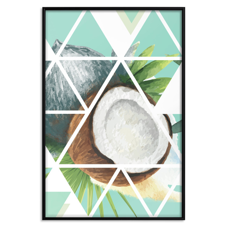 Wall Poster Coconut - abstract geometric composition with a tropical fruit 114327 additionalImage 18