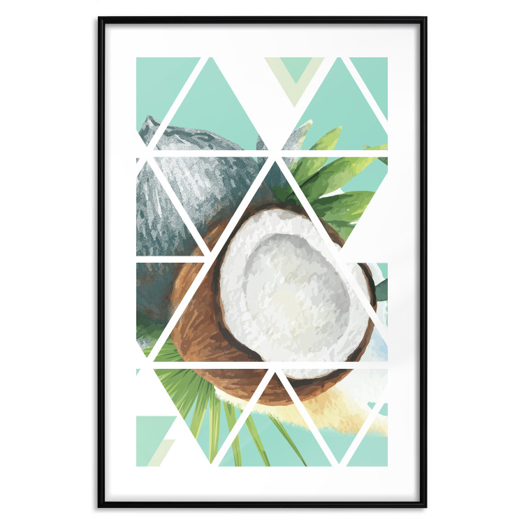 Wall Poster Coconut - abstract geometric composition with a tropical fruit 114327 additionalImage 20