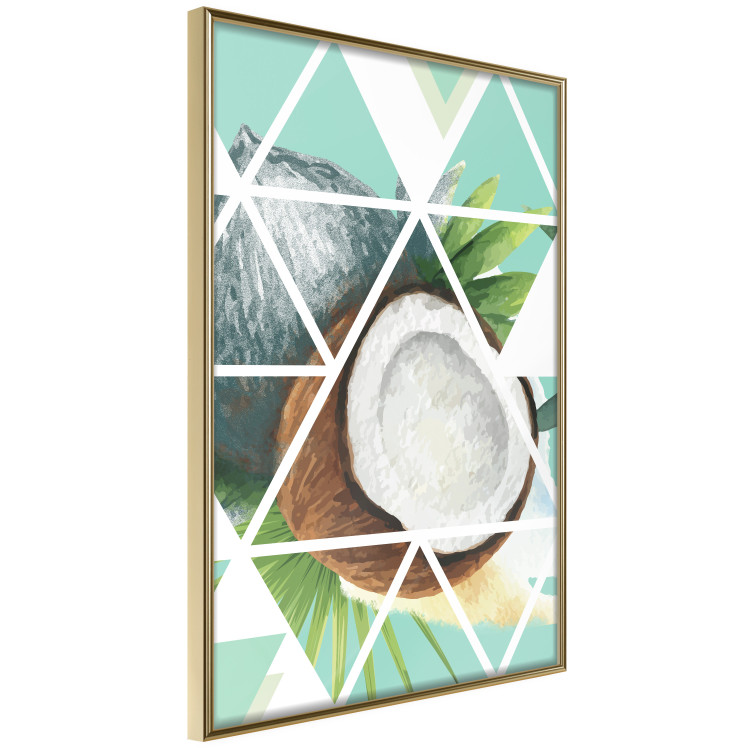 Wall Poster Coconut - abstract geometric composition with a tropical fruit 114327 additionalImage 14