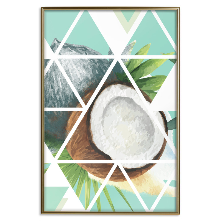Wall Poster Coconut - abstract geometric composition with a tropical fruit 114327 additionalImage 19