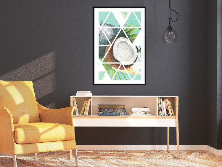 Wall Poster Coconut - abstract geometric composition with a tropical fruit 114327 additionalImage 4