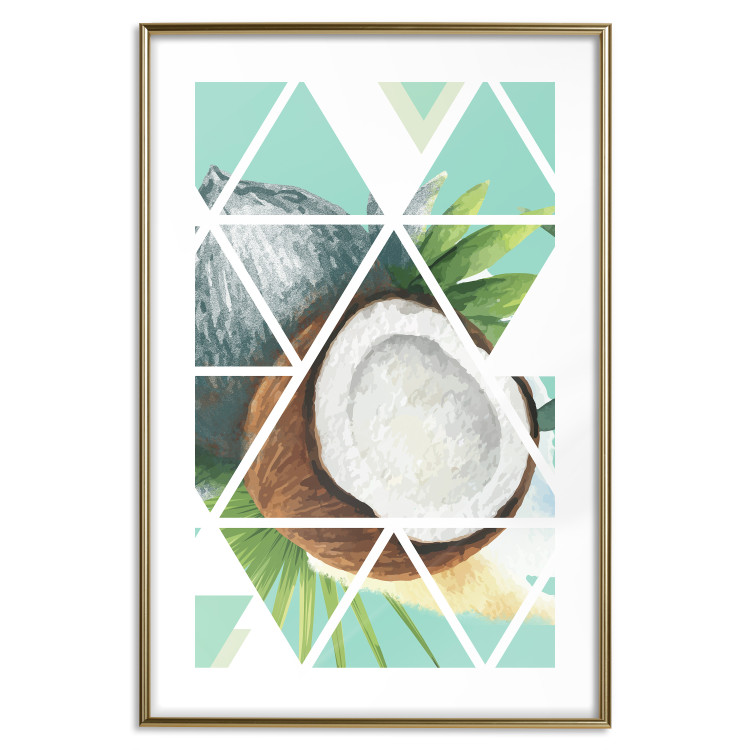 Wall Poster Coconut - abstract geometric composition with a tropical fruit 114327 additionalImage 15