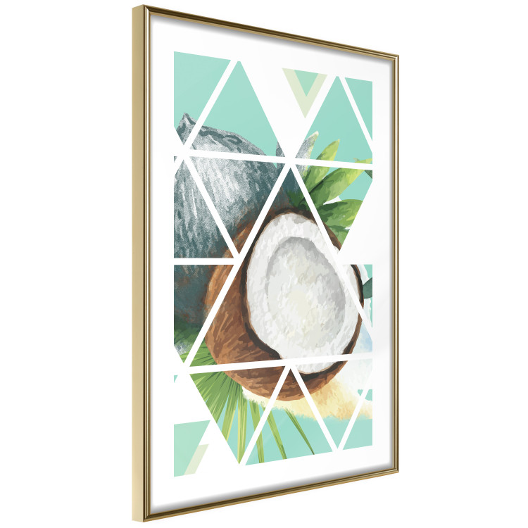 Wall Poster Coconut - abstract geometric composition with a tropical fruit 114327 additionalImage 6
