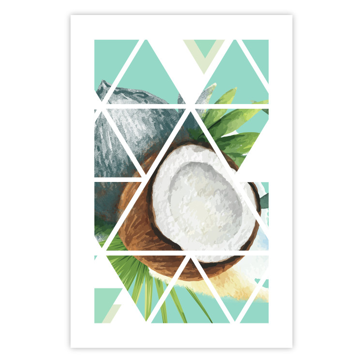 Wall Poster Coconut - abstract geometric composition with a tropical fruit 114327 additionalImage 16