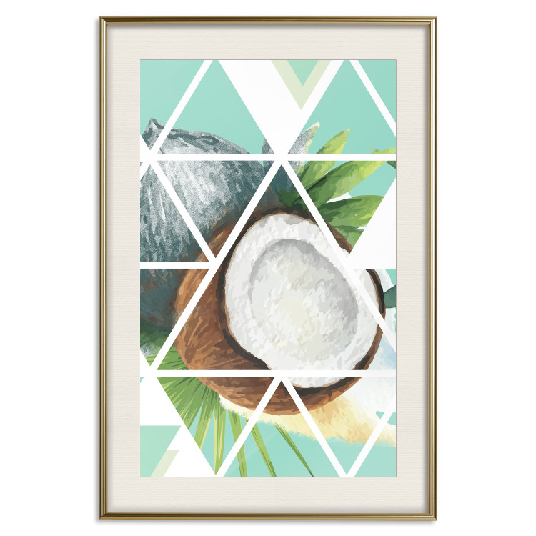 Wall Poster Coconut - abstract geometric composition with a tropical fruit 114327 additionalImage 21