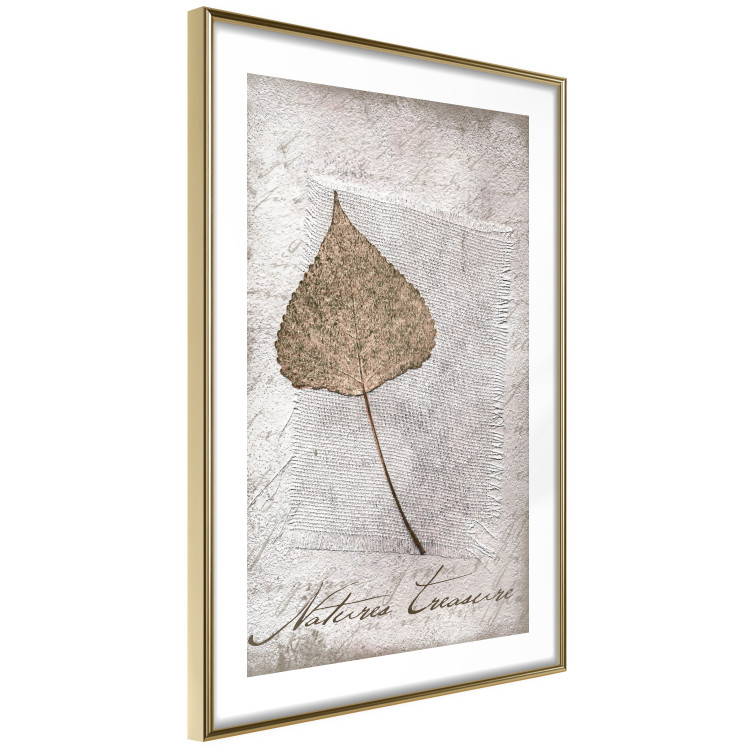 Wall Poster Nature's treasures - vintage composition with a beige leaf and texts 115027 additionalImage 6