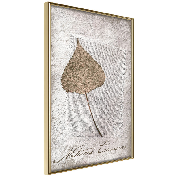 Wall Poster Nature's treasures - vintage composition with a beige leaf and texts 115027 additionalImage 12