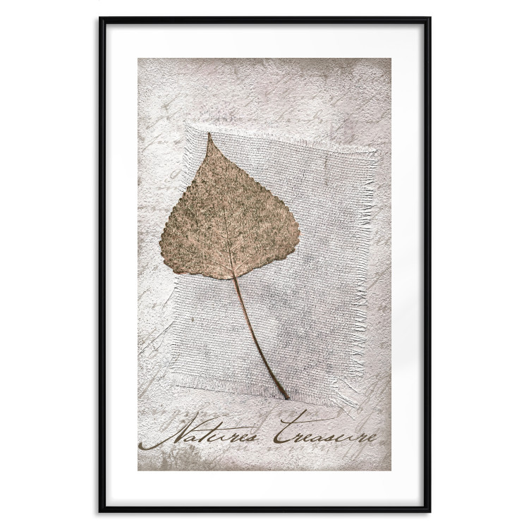 Wall Poster Nature's treasures - vintage composition with a beige leaf and texts 115027 additionalImage 15