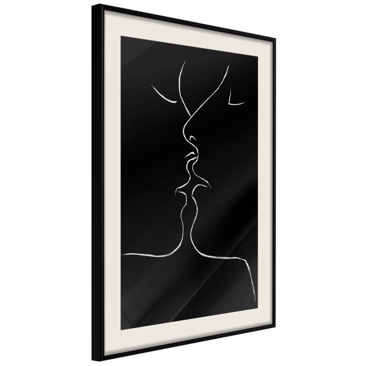 Wall Poster Gentle Kiss - romantic black and white line art with lovers 115227 additionalImage 14