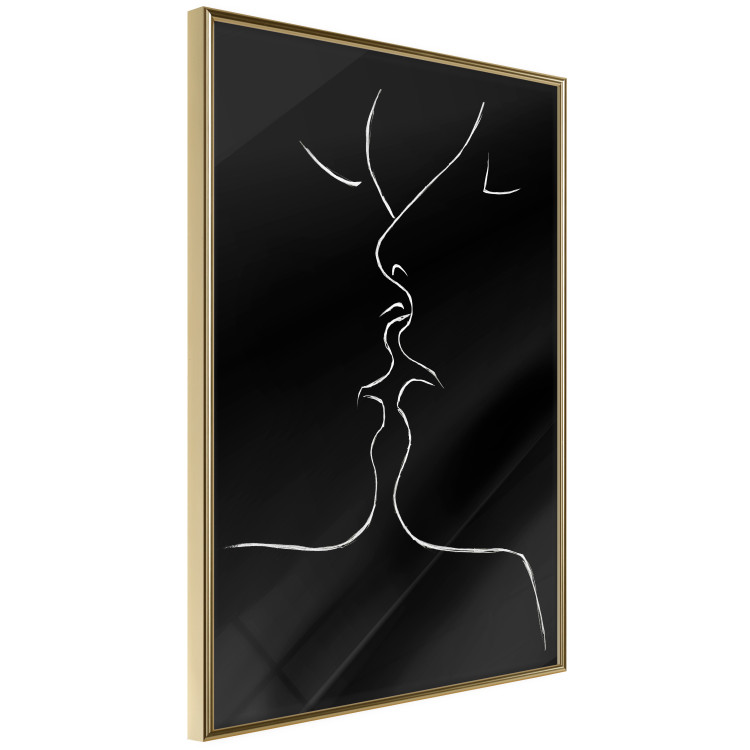 Wall Poster Gentle Kiss - romantic black and white line art with lovers 115227 additionalImage 11