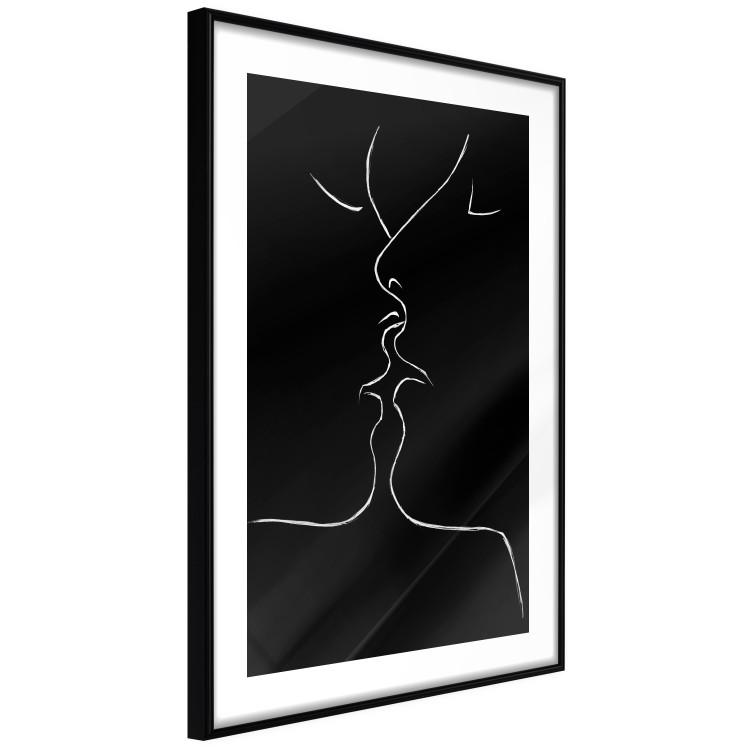 Wall Poster Gentle Kiss - romantic black and white line art with lovers 115227 additionalImage 12