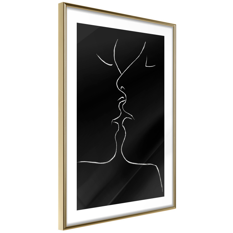 Wall Poster Gentle Kiss - romantic black and white line art with lovers 115227 additionalImage 9