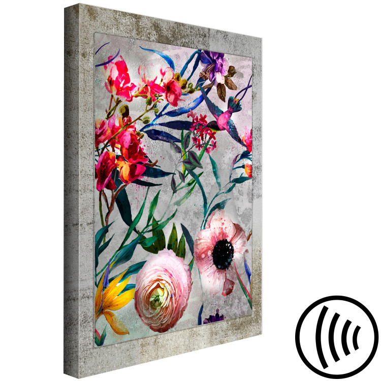 Canvas Print Colorful Flora (1-part) - Flowers in Retro Natural Space 115327 additionalImage 6