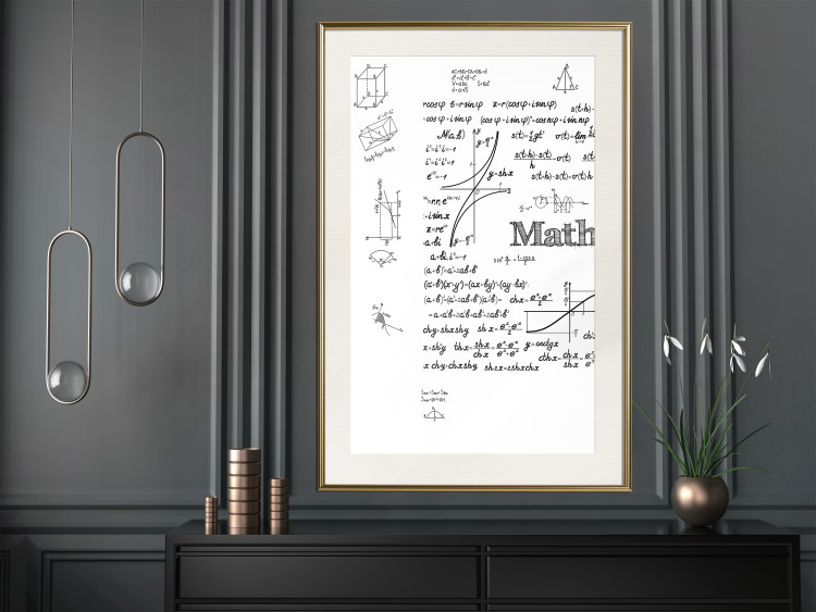 Wall Poster Mathematics - black and white mathematical equations and geometric figures 116327 additionalImage 21