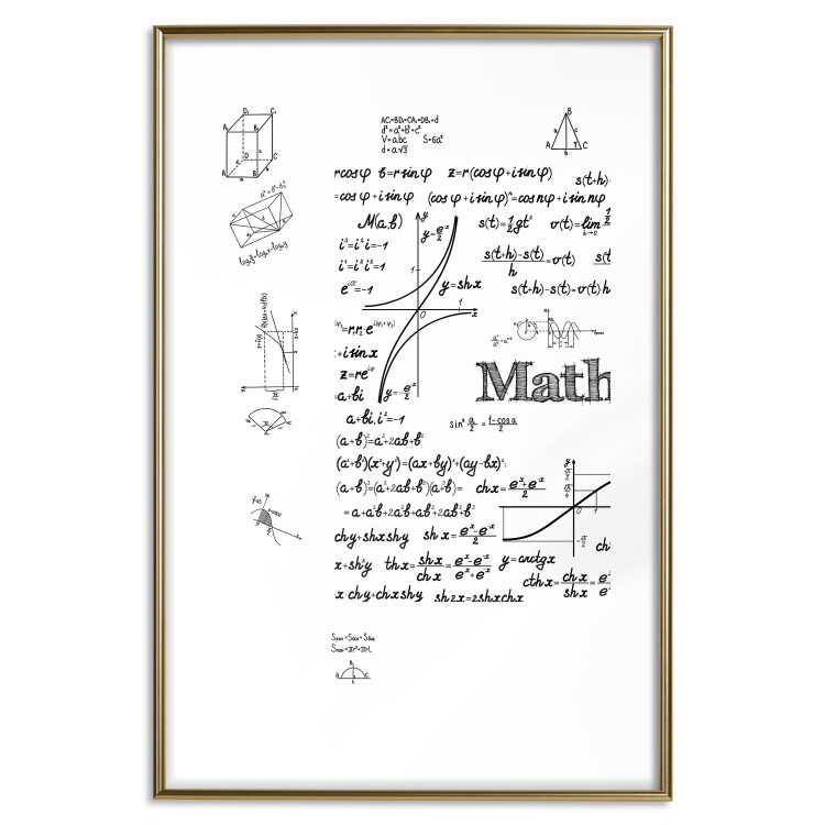 Wall Poster Mathematics - black and white mathematical equations and geometric figures 116327 additionalImage 14