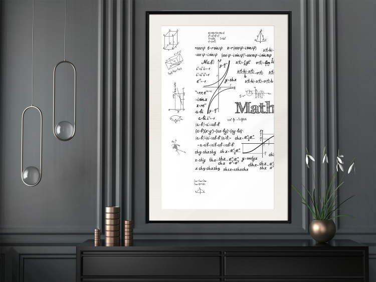 Wall Poster Mathematics - black and white mathematical equations and geometric figures 116327 additionalImage 22