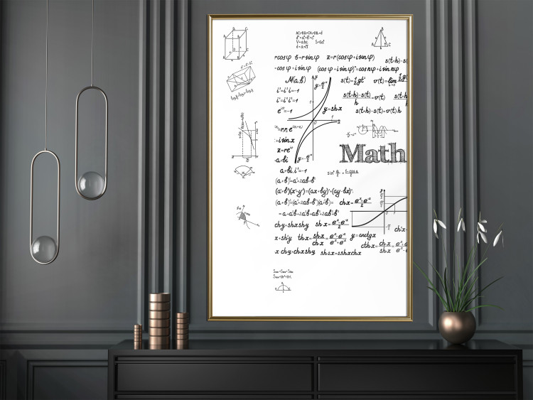 Wall Poster Mathematics - black and white mathematical equations and geometric figures 116327 additionalImage 5