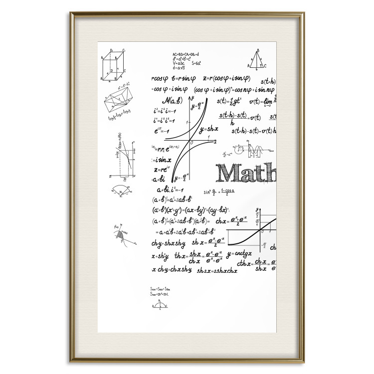 Wall Poster Mathematics - black and white mathematical equations and geometric figures 116327 additionalImage 19
