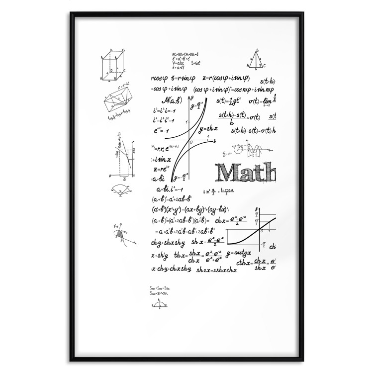 Wall Poster Mathematics - black and white mathematical equations and geometric figures 116327 additionalImage 17