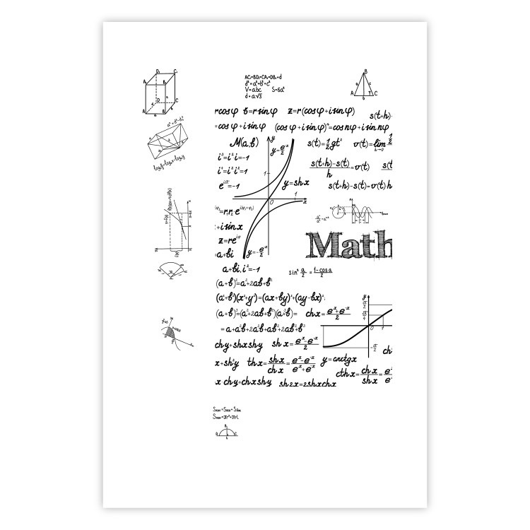 Wall Poster Mathematics - black and white mathematical equations and geometric figures 116327 additionalImage 19