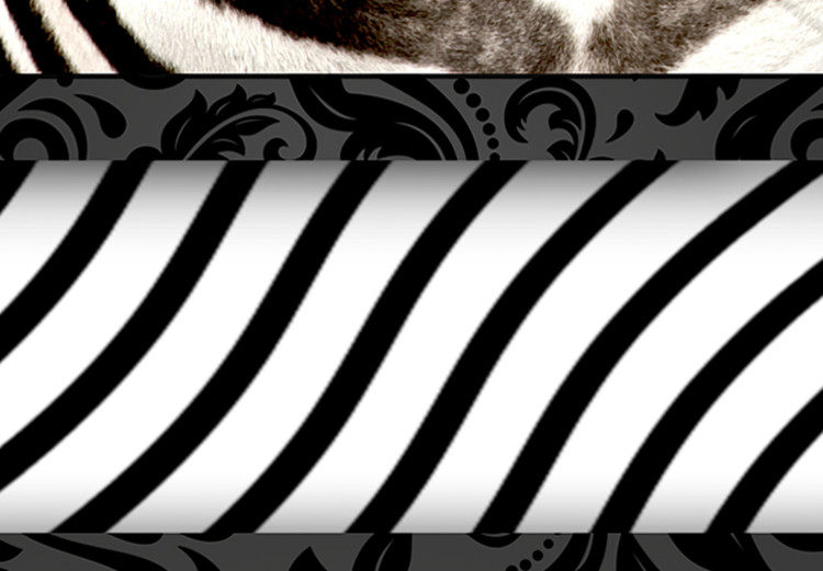 Canvas Art Print Zebra in Stripes (1-part) - Animal in Black and White Pattern 116427 additionalImage 4
