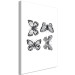 Canvas Print Butterfly family - four black and white butterflies in line art style 116927 additionalThumb 2